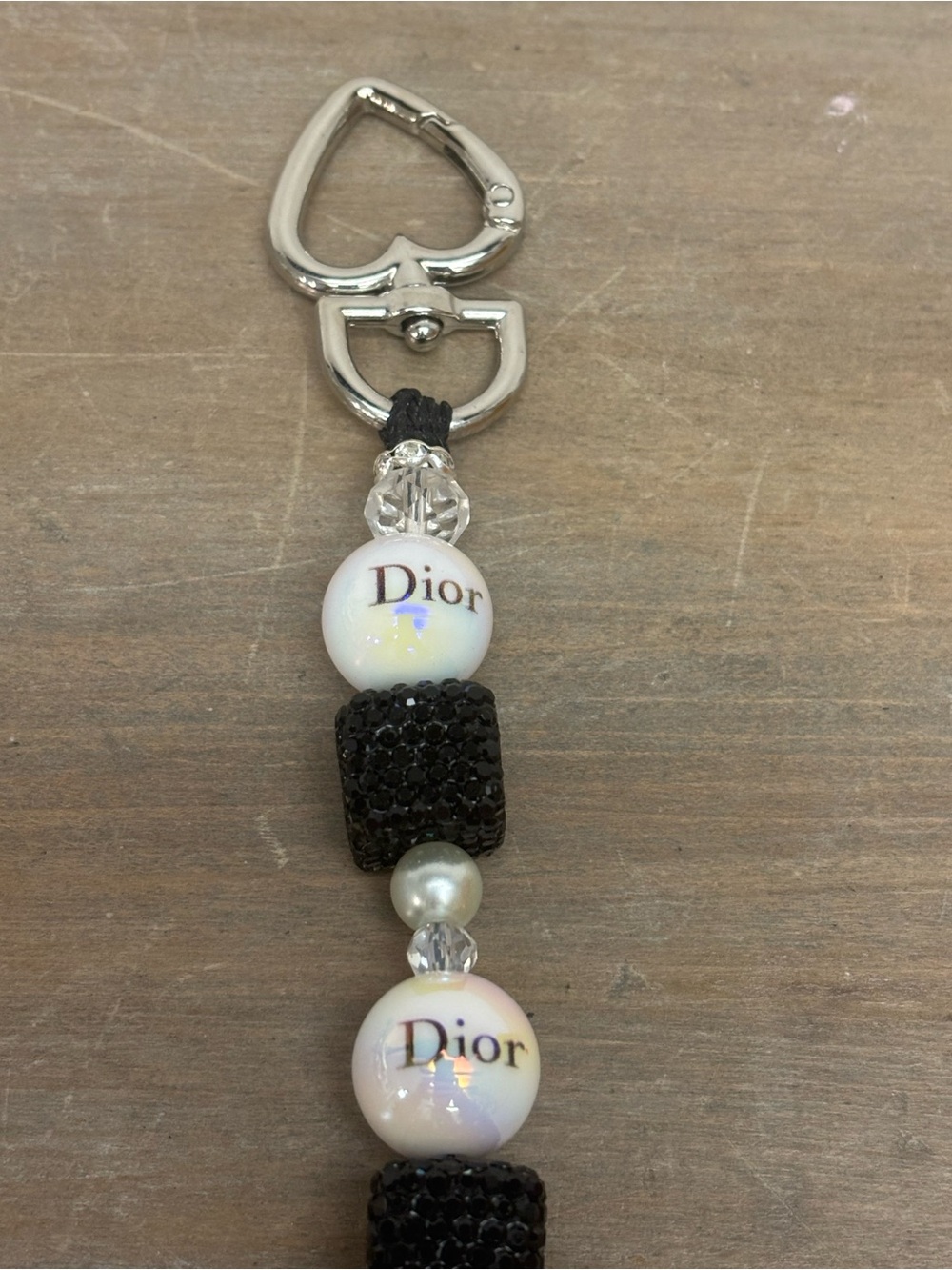 Christian Dior Rhinestone Cubes Bag Charm 7.25 inches